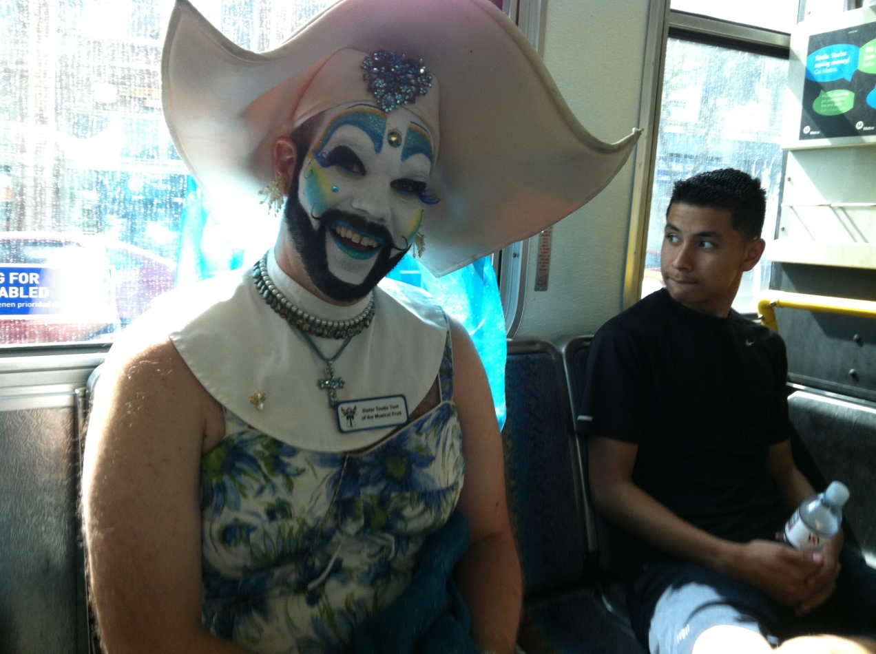 very jolly Mother Superior on the bus this morning